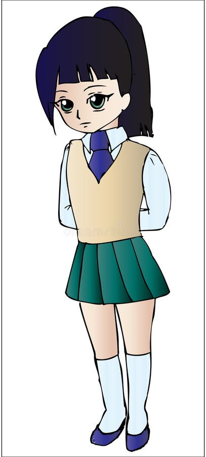 Estudante Do Manga Do Anime No Terno De Marinheiro, Saia Azul Ilustração do  Vetor - Ilustração de emocional, escola: 150335037