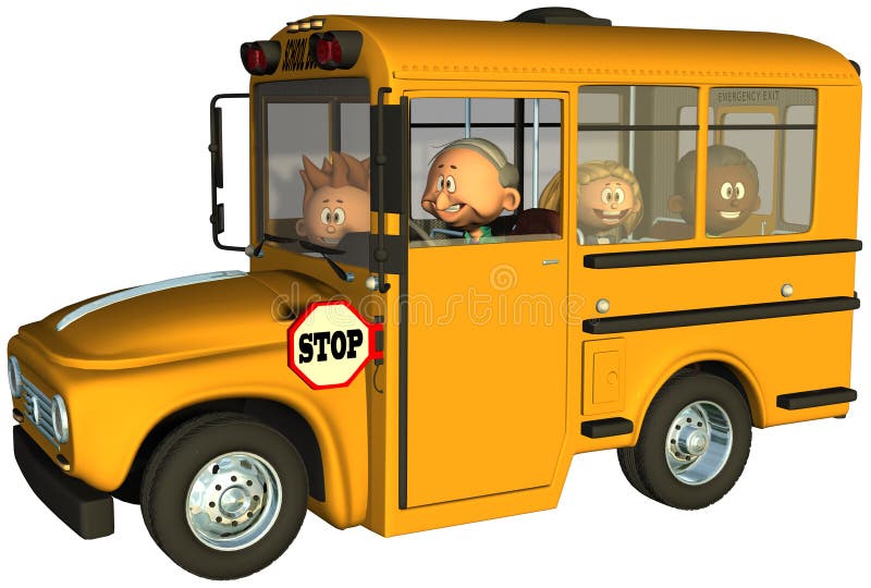 Ônibus Escolar, Crianças, Jogo, Isolado Imagem de Stock - Imagem