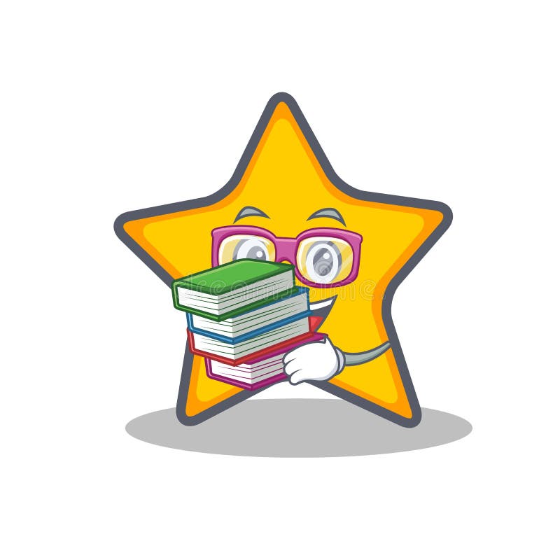 Estudiante con estilo de la historieta del carácter de la estrella del libro ilustración del vector Estudiante con estilo de la historieta del carácter de la estrella del libro ilustración del vector