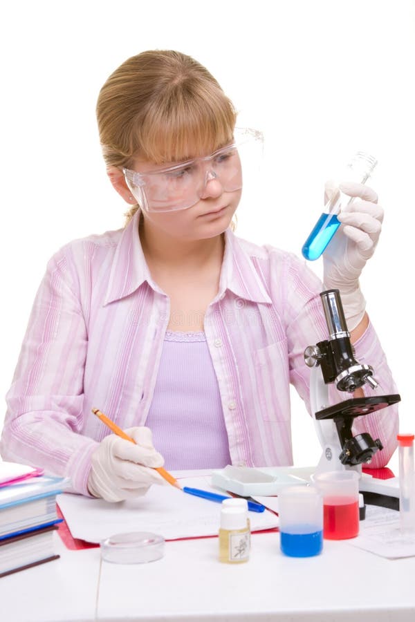 Estudiante en el laboratorio imagen de archivo libre de regalías