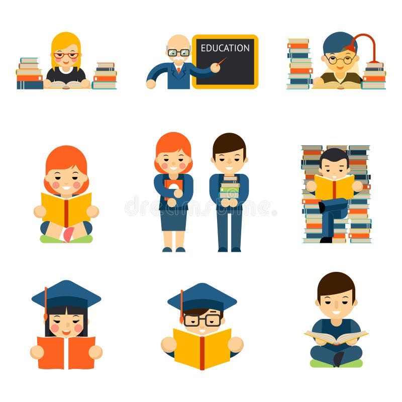 Estudio de los estudiantes y de los niños en sitio de clase libre illustration