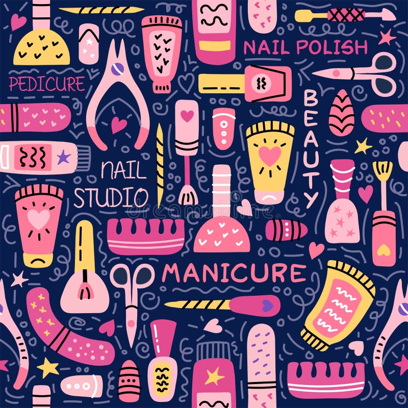 Estudio inconsútil del pulimento del fondo de la manicura del modelo del clavo stock de ilustración Estudio inconsútil del pulimento del fondo de la manicura del modelo del clavo stock de ilustración