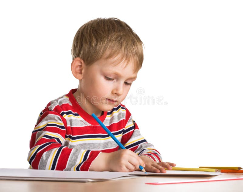 Estudios del niño a drenar imagen de archivo libre de regalías Estudios del niño a drenar imagen de archivo libre de regalías