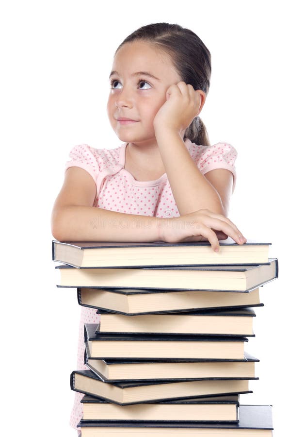 Menina adorável a estudar foto de stock royalty free