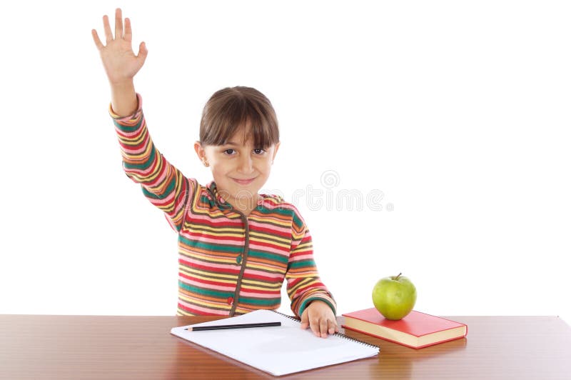 Menina adorável a estudar fotografia de stock royalty free