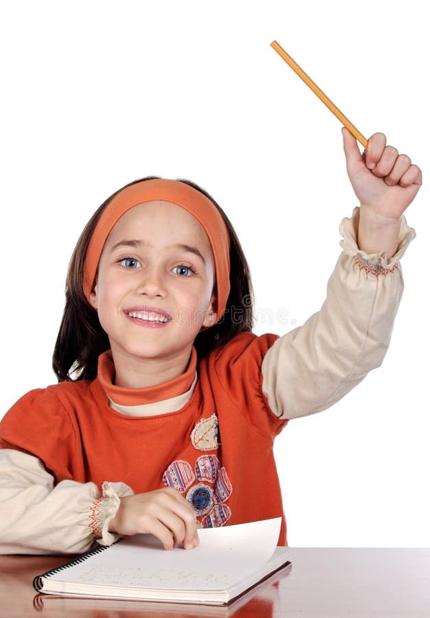 Menina adorável a estudar foto de stock royalty free