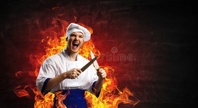 Está loco por cocinar Medios mixtos foto de archivo