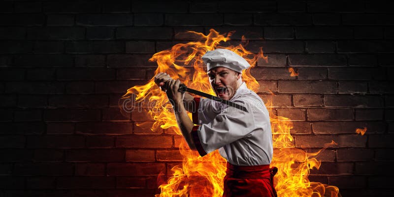 Está loco por cocinar Medios mixtos imagenes de archivo