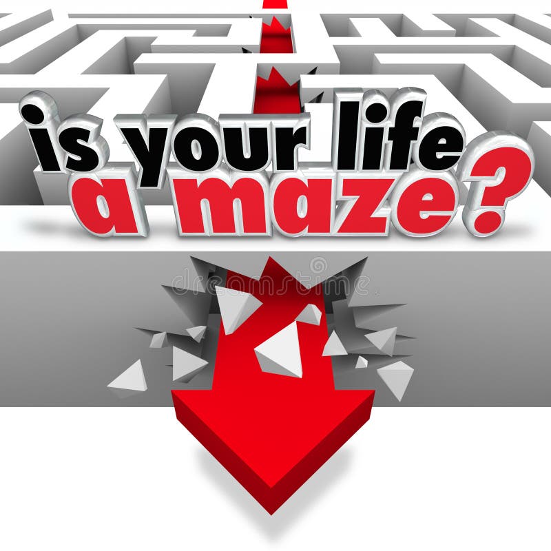 Está su vida al Maze Directionless Need Help Guidance ilustración del vector Está su vida al Maze Directionless Need Help Guidance ilustración del vector