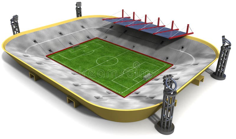 3D stadium on white background. 3D stadium on white background.