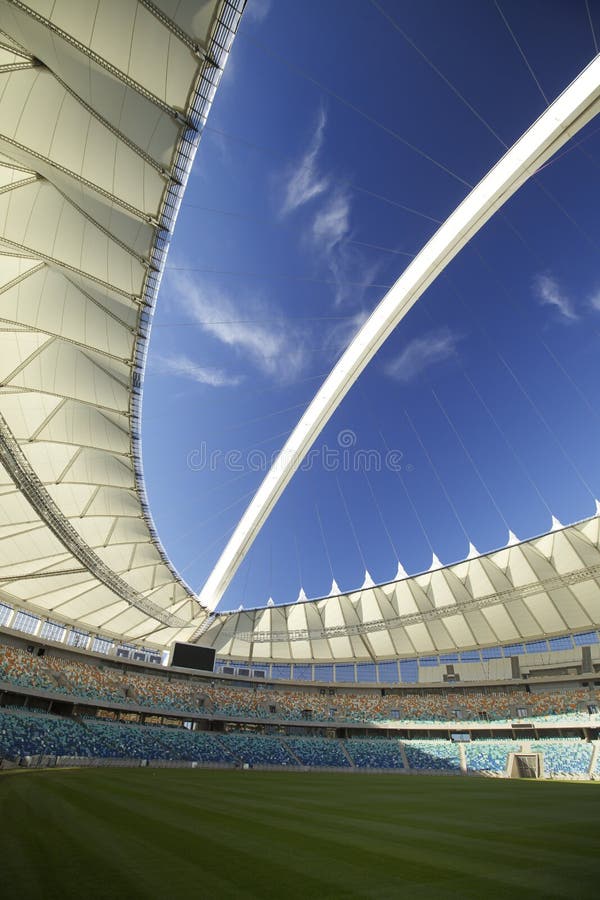 One of the new stadiums built in preparation for the 2010 Fifa soccer world cup to be held in South Africa. In the city of Durban, the Moses Mabhida Stadium. One of the new stadiums built in preparation for the 2010 Fifa soccer world cup to be held in South Africa. In the city of Durban, the Moses Mabhida Stadium.