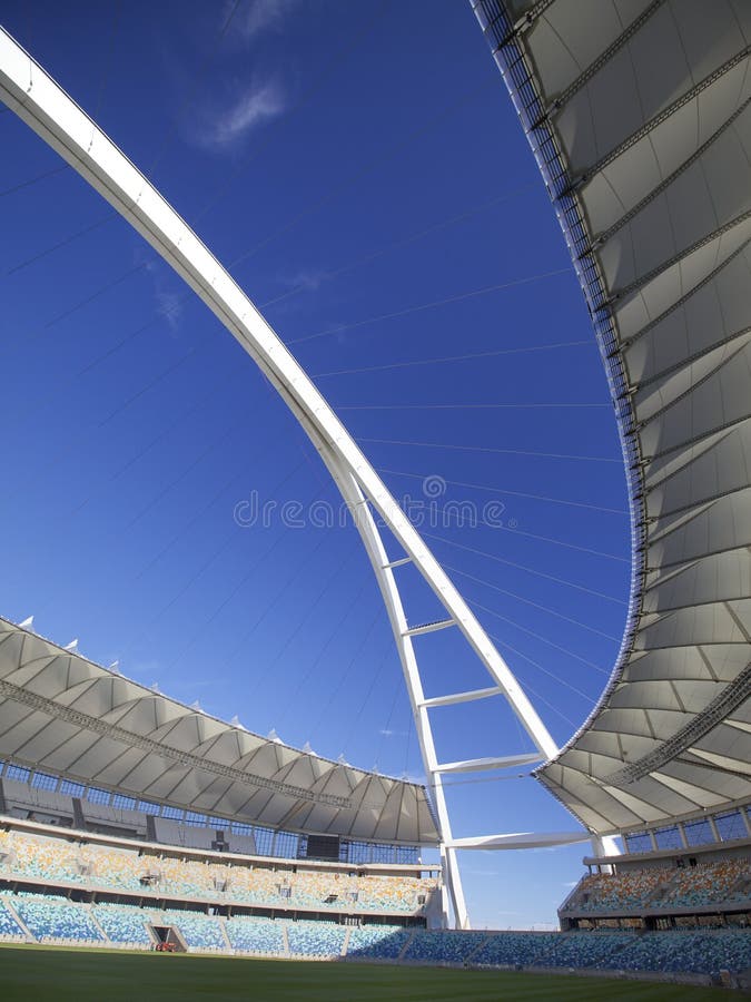 One of the new stadiums built in preparation for the 2010 Fifa soccer world cup to be held in South Africa. In the city of Durban, the Moses Mabhida Stadium. One of the new stadiums built in preparation for the 2010 Fifa soccer world cup to be held in South Africa. In the city of Durban, the Moses Mabhida Stadium.