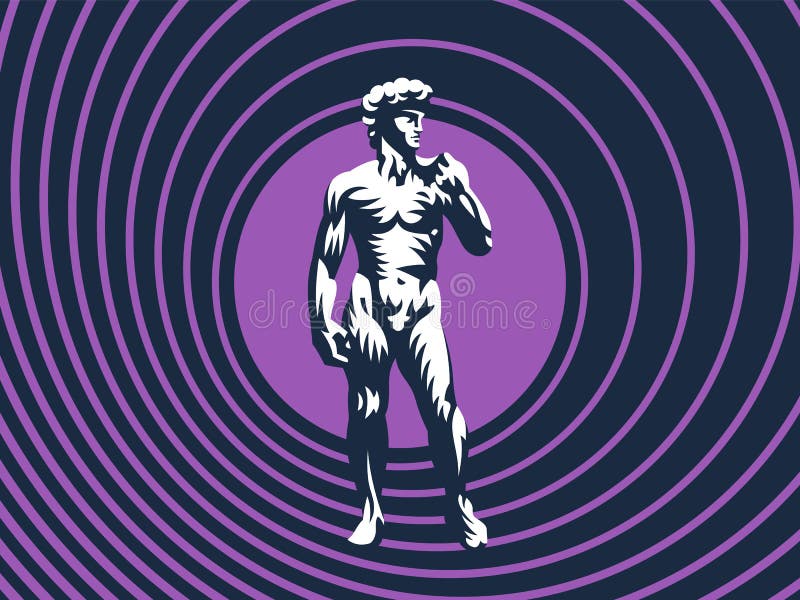 Estátua de David ou de Apollo ilustração stock Estátua de David ou de Apollo ilustração stock