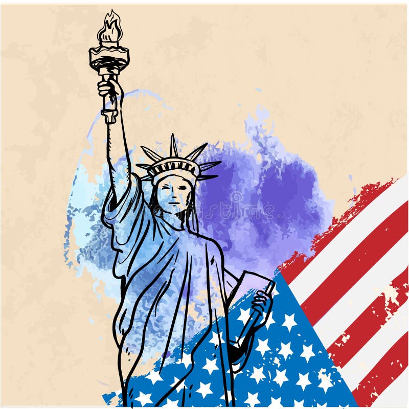 Estátua de liberdade & de por do sol de New York City Marco de New York Símbolo americano Silhueta do vetor ilustração do vetor Estátua de liberdade & de por do sol de New York City Marco de New York Símbolo americano Silhueta do vetor ilustração do vetor