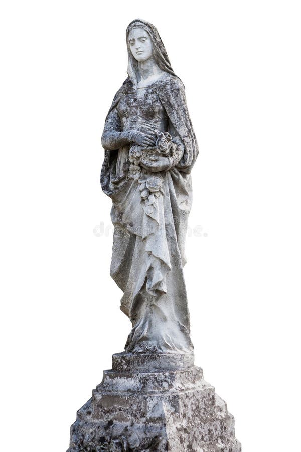 Estátua do anjo isolada sobre fundo branco imagem de stock royalty free