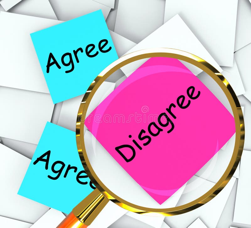 Agree Disagree Post-It Papers Meaning Opinion And Point Of View. Agree Disagree Post-It Papers Meaning Opinion And Point Of View