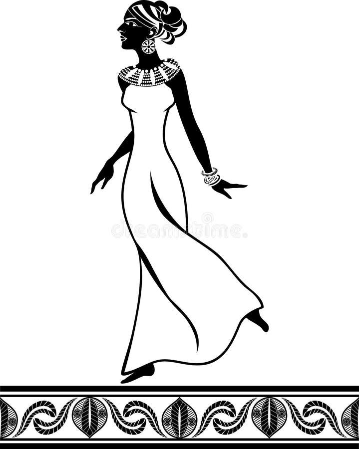 Estêncil da menina no estilo africano ilustração royalty free Estêncil da menina no estilo africano ilustração royalty free