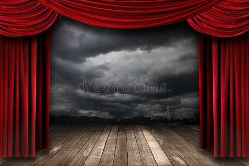 Etapa brillante con las cortinas rojas del teatro del terciopelo imágenes de archivo libres de regalías Etapa brillante con las cortinas rojas del teatro del terciopelo imágenes de archivo libres de regalías