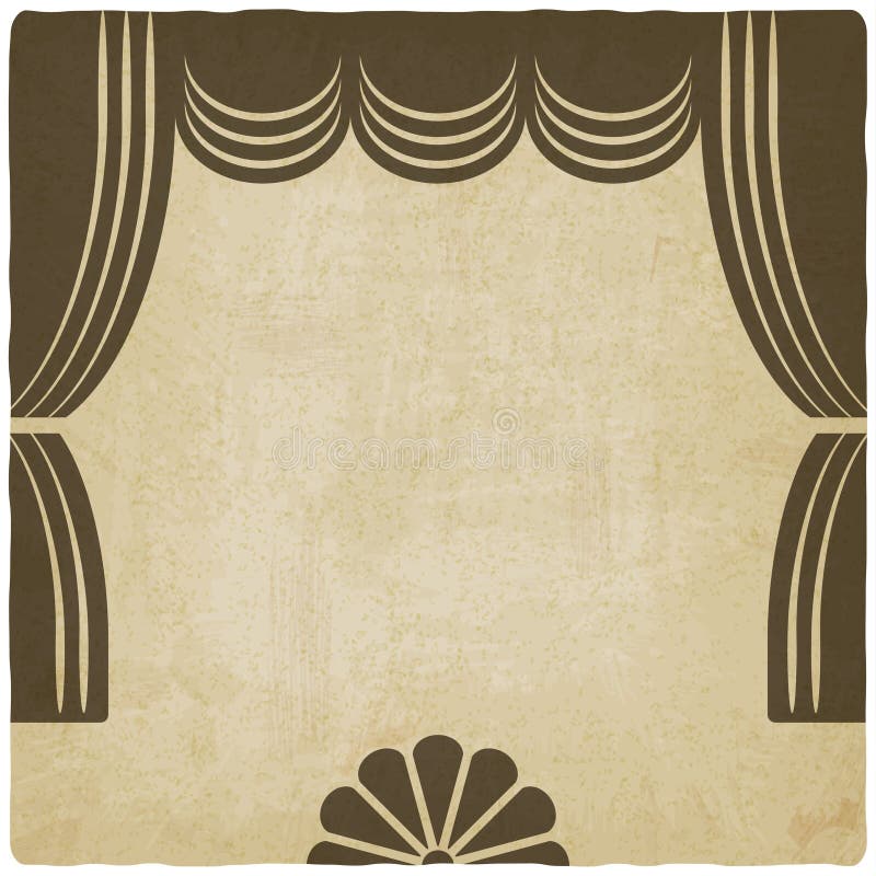Etapa del teatro con el viejo fondo de las cortinas stock de ilustración Etapa del teatro con el viejo fondo de las cortinas stock de ilustración