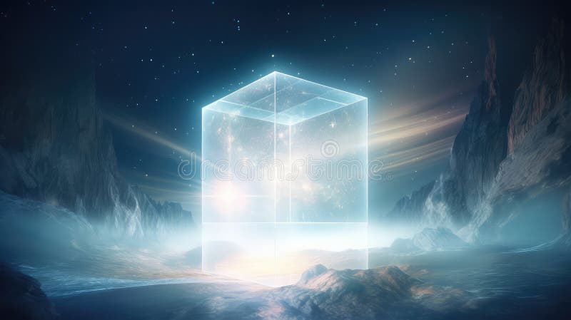 Etervit 3d-kub stock illustrationer