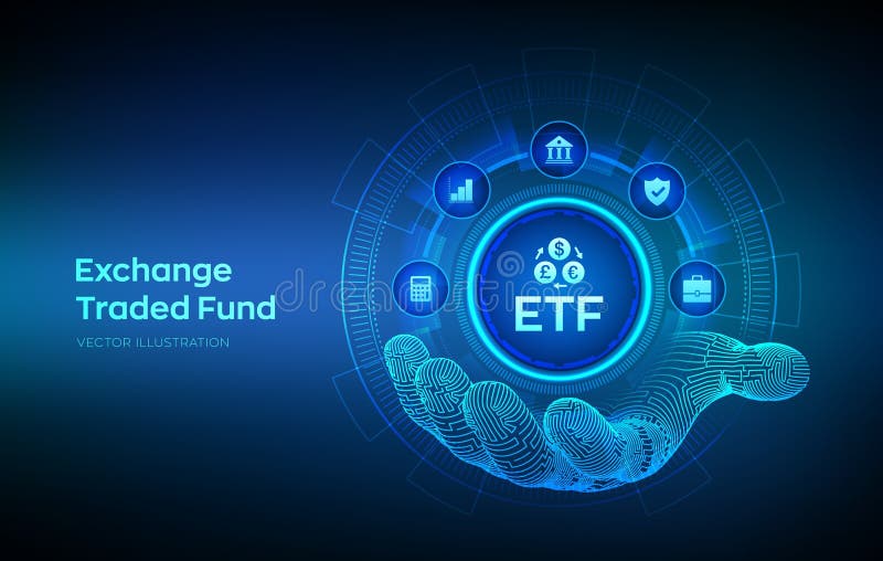 Etf. χρηματιστηριακή χρηματιστηριακή αγορά χρηματιστηριακή έννοια. ταμείο δείκτη χρηματιστηρίου. επιχείρηση διανυσματική απεικόνιση