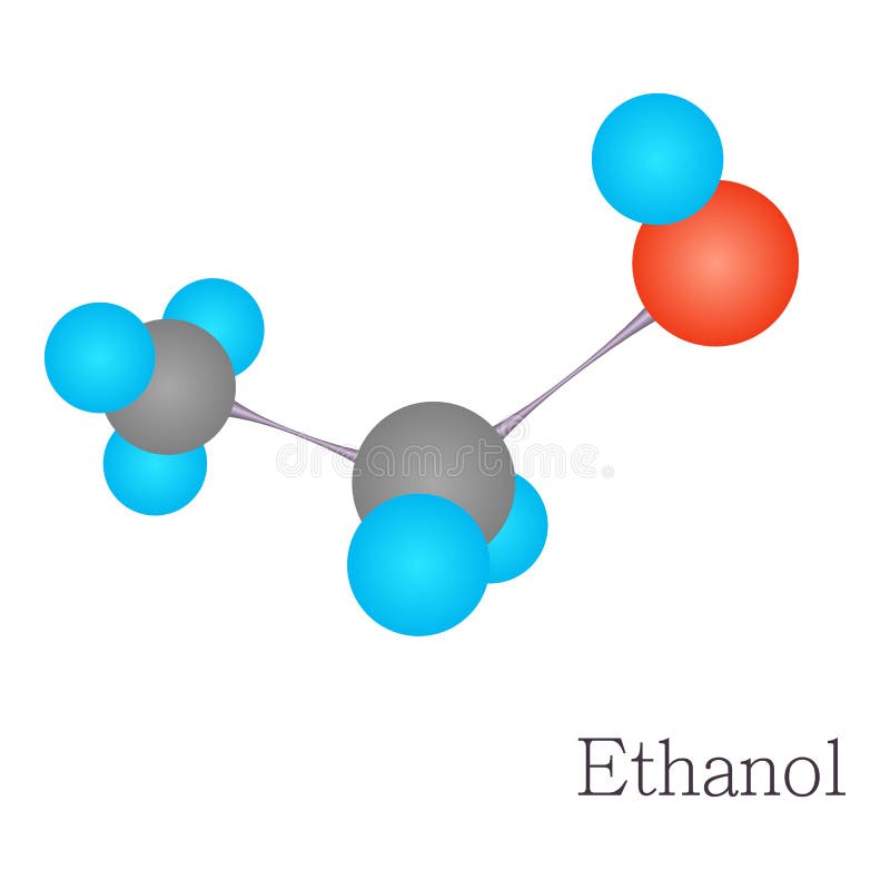 Ethanol Alcohol Chemical Molecule Structure Stock Illustration ...