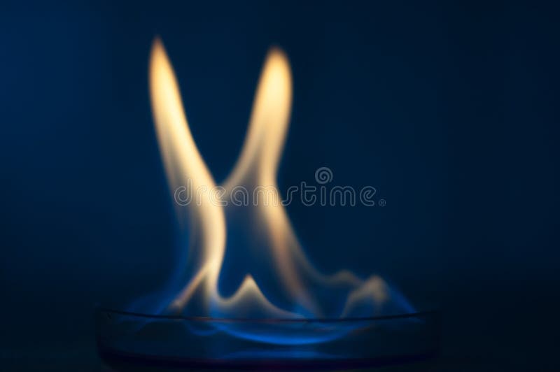 Ethanol Fire in Glass Lab Plate Stock Photo Image of clinical