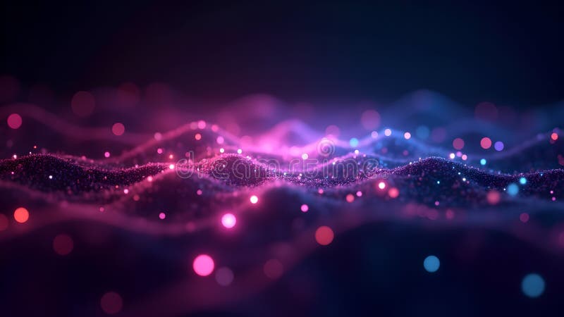 Etheral Particle Waveform Glowing Luminescent vektor illustrationer