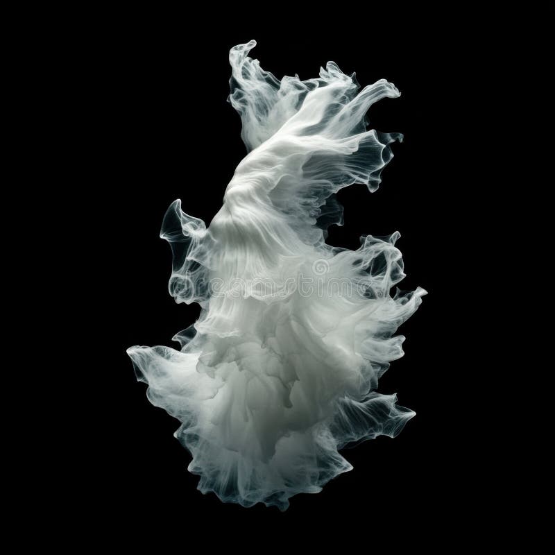 Etheral White Cloud-bildning Isolerad på mörk bakgrund vektor illustrationer