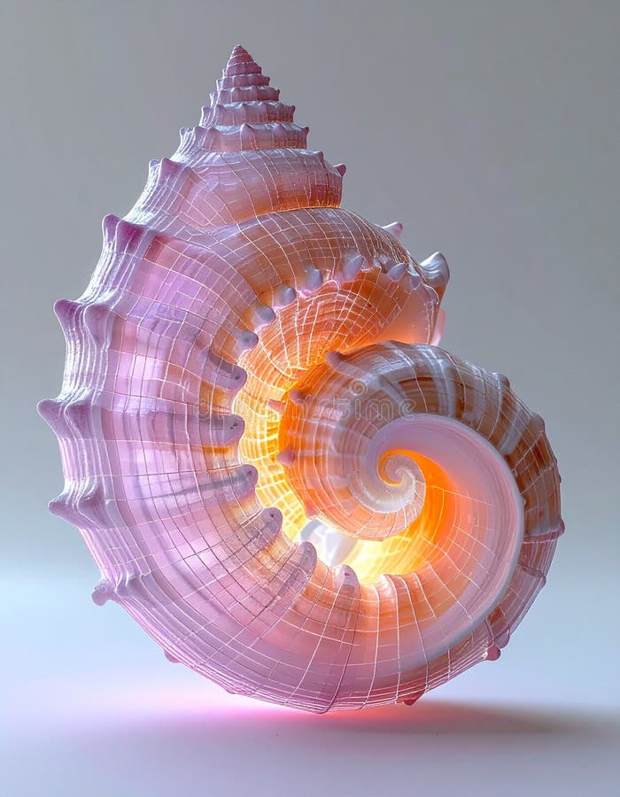 Ethereal Backlit Conch Shell Radiance vector illustration