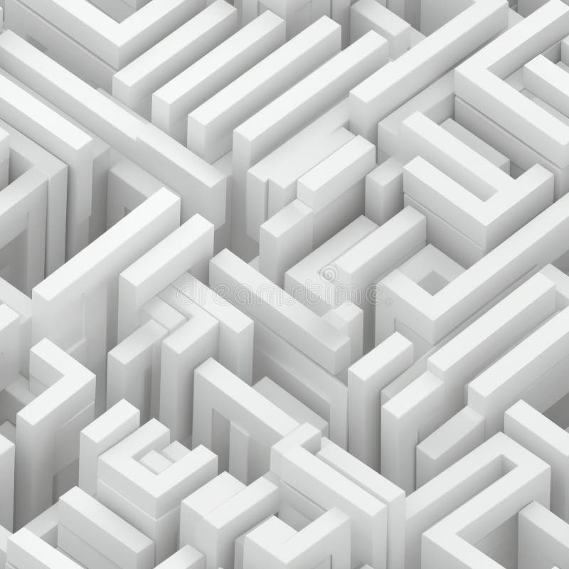 Ethereal and captivating seamless white geometric abstract pattern with intricate and elegant design stock illustration