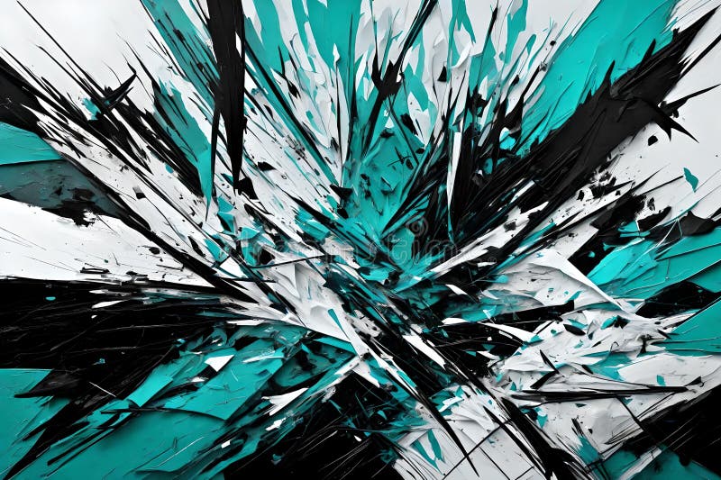 Ethereal convergence: abstract vector art in cyan, black, and white royalty free illustration