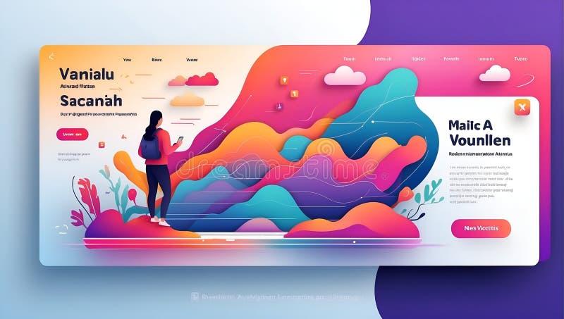Ethereal Elegance: Seamless UI UX Symphony. AI generate royalty free illustration