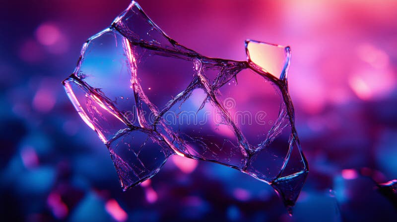 Ethereal Glass Shapes with Dynamic Light and Colorful Texture stock photo