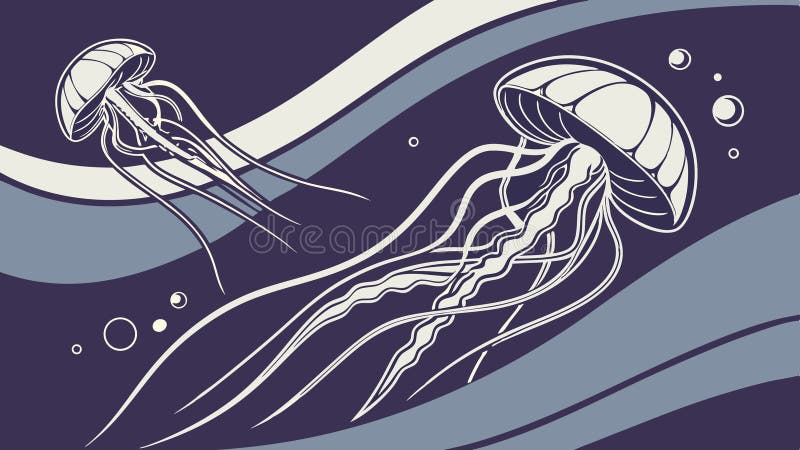 Ethereal jellyfish floating underwater, symbolizing marine life and mystery, vector design Generative AI vector illustration