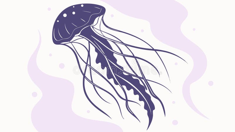 Ethereal Jellyfish Underwater Marine Life Vector, vector design Generative AI stock illustration