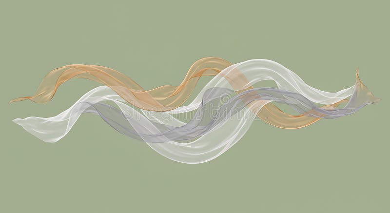 Ethereal ribbons in delicate dance, translucent beauty unfolds - generated using ai vector illustration