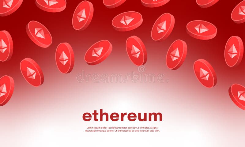 Ethereum and blockchain banner illustration. Mining and trade Ethereum concept stock illustration