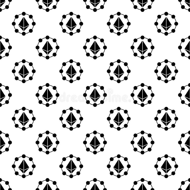 Etherium coin icon in Pattern style stock illustration