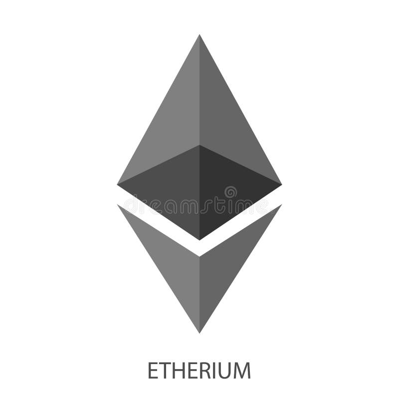 Etherium logo on white background. vector illustration
