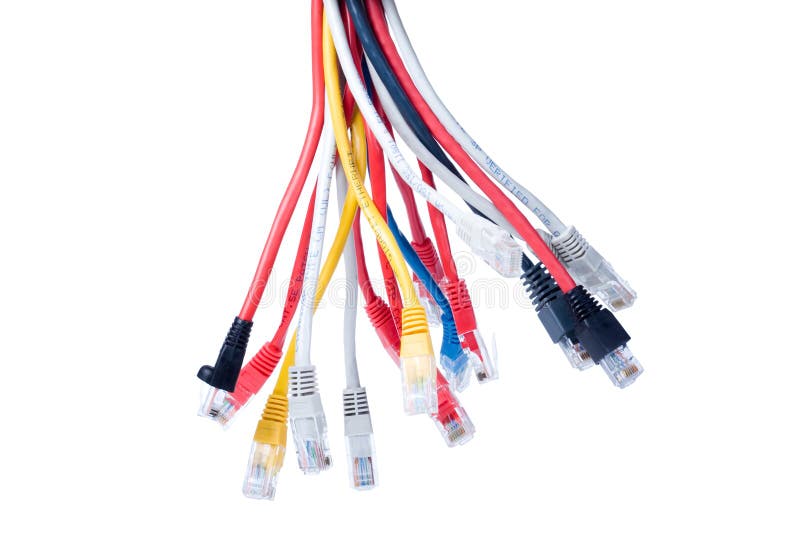 Ethernet cables isolated on white