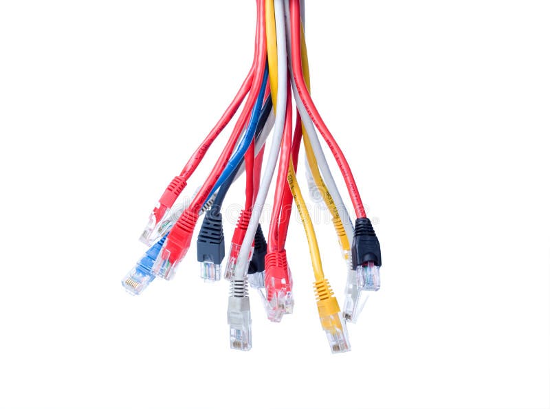 Ethernet cables isolated on white