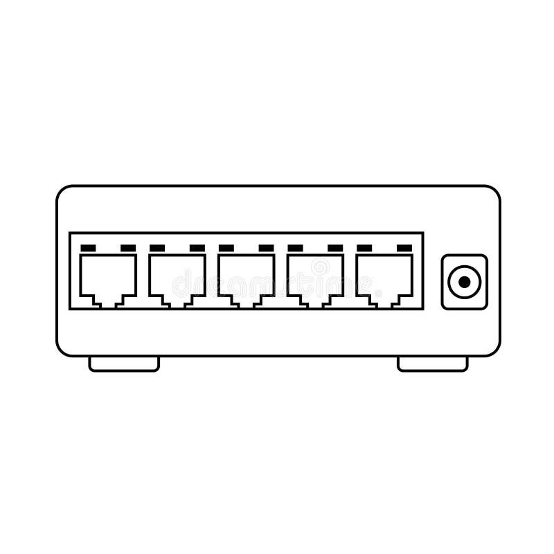 Internet switch with 24 ethernet ports Royalty Free Vector