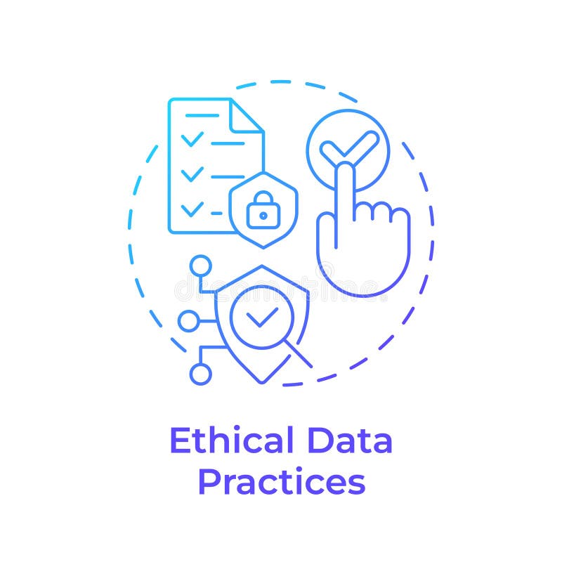 Ethical data practices blue gradient concept icon vector illustration