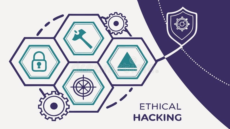 Ethical hacking concept, cyber security and tech vector design Generative AI vector illustration