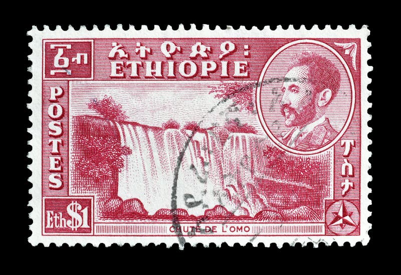 Ethiopia on postage stamps stock photos Ethiopia on postage stamps stock photos