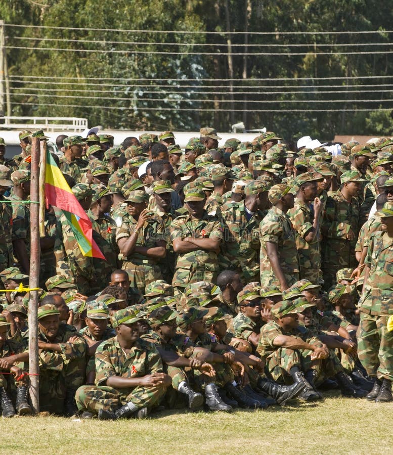 Ethiopian Army Soldiers sitting and standing stock photos Ethiopian Army Soldiers sitting and standing stock photos