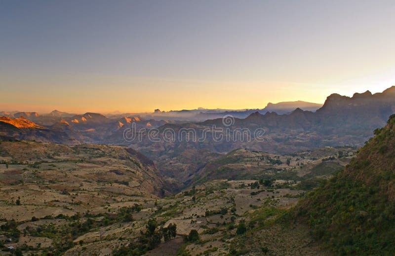 Ethiopian landscape at dawn