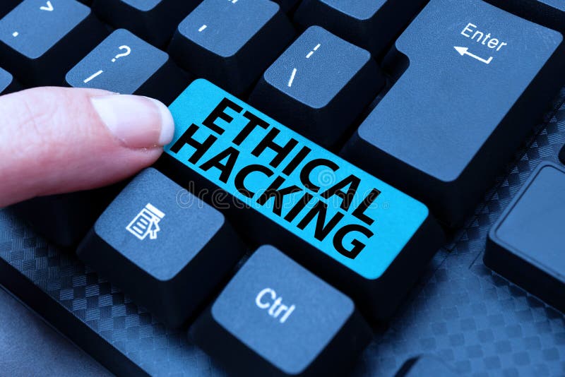 Ethisches Hacking. Geschäftsidee ein legaler Versuch, ein Netzwerk zu knacken, um Penetrationstests zu schreiben. Handschriftzeichen ethische Hacking-Geschäft zeigen einen rechtlichen Versuch, ein Netz für Durchdringungstests zu knacken, die Eingabe neuer E-Mail-Titel Konzept Ausarbeitung Internet-Artikel Ideen