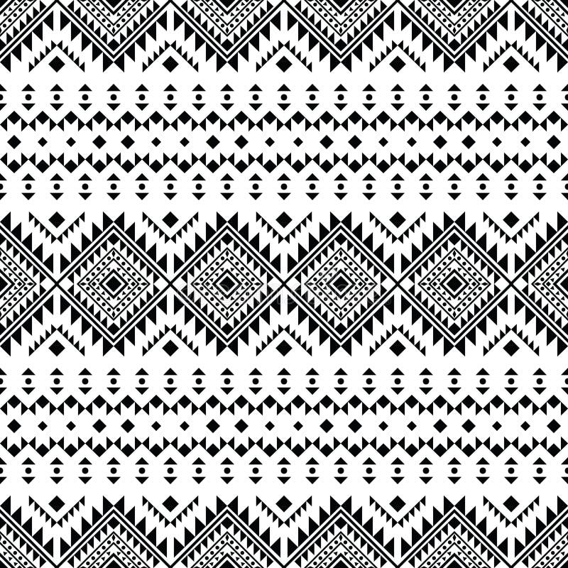 Ethnic abstract geometric vector illustration. Aztec and Navajo tribal seamless pattern. stock illustration